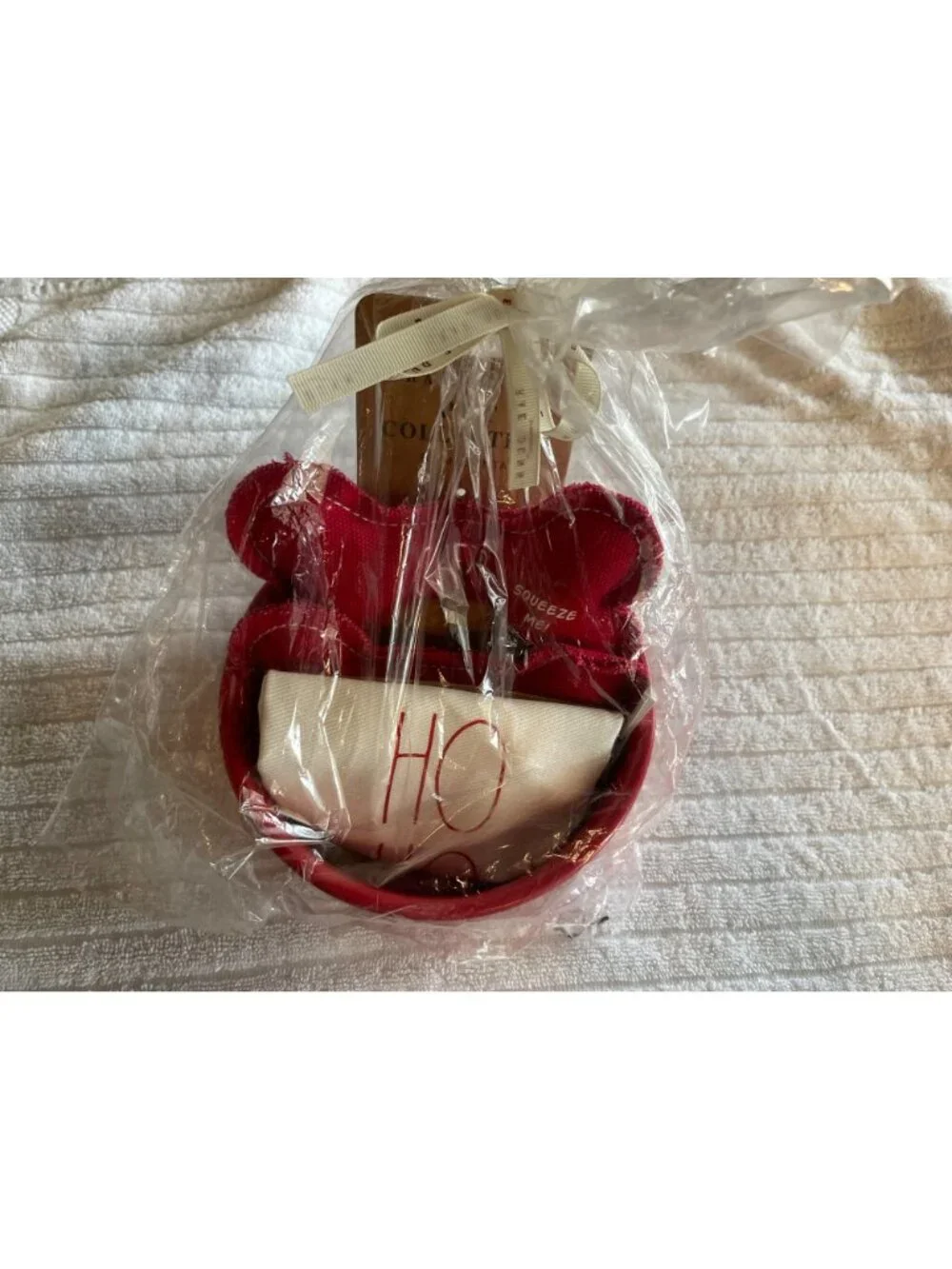 Rae Dunn Dog Food Bowl Christmas Gift Set “DECK THE PAWS” W/ Pet Bandanna & Toy